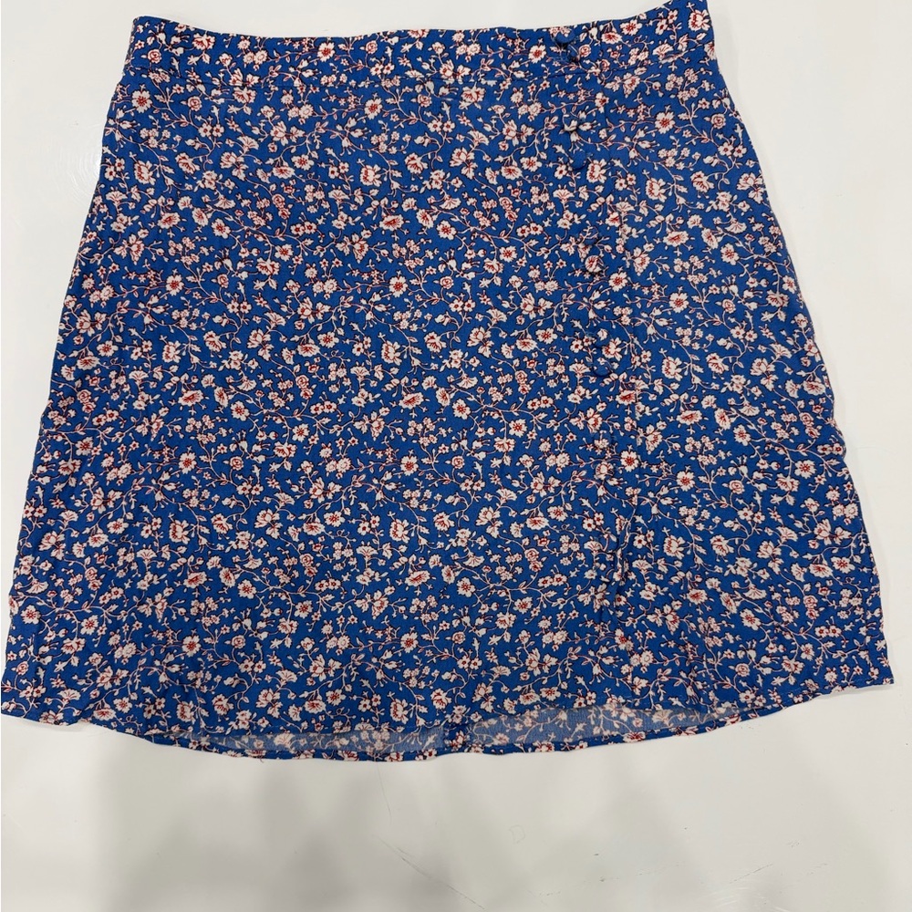 Madewell Royal Blue Floral Mini Skirt